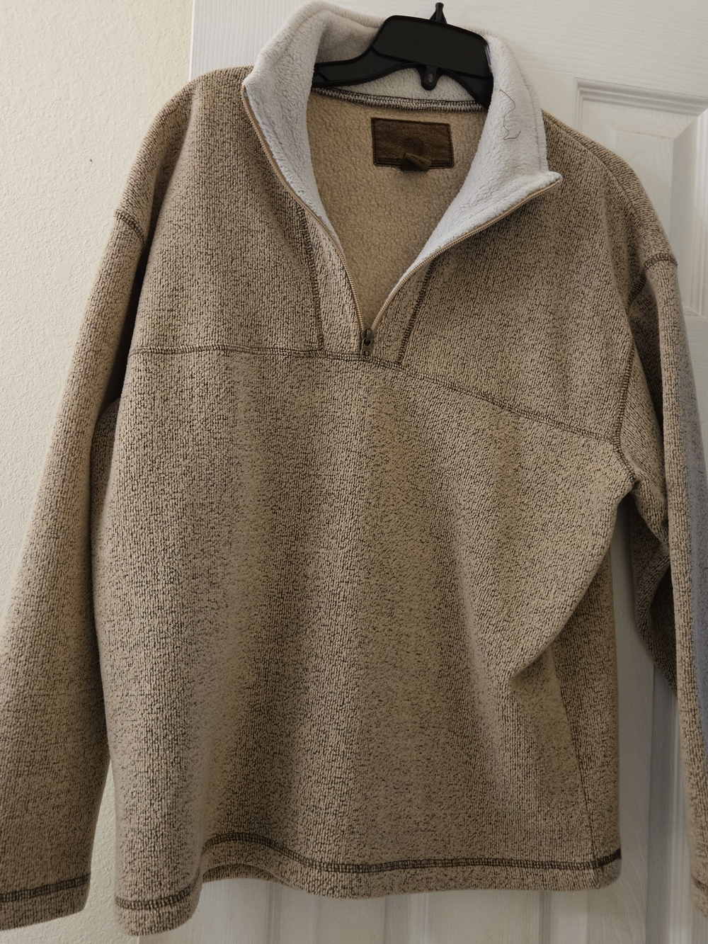 Men's Clearwater Outfitters Hiking Camping Tan Sherpa Half-Zip Fleece Pullover